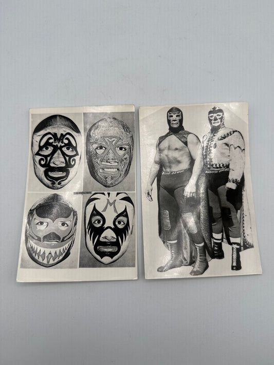 Vintage Lucha Libre Wrestling Photos Blue Demon & Huracan Ramirez /ro