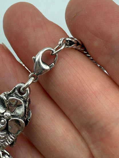 Pandora Snake Chain Bracelet w/ 9 Dangle Charms Sterling /ro