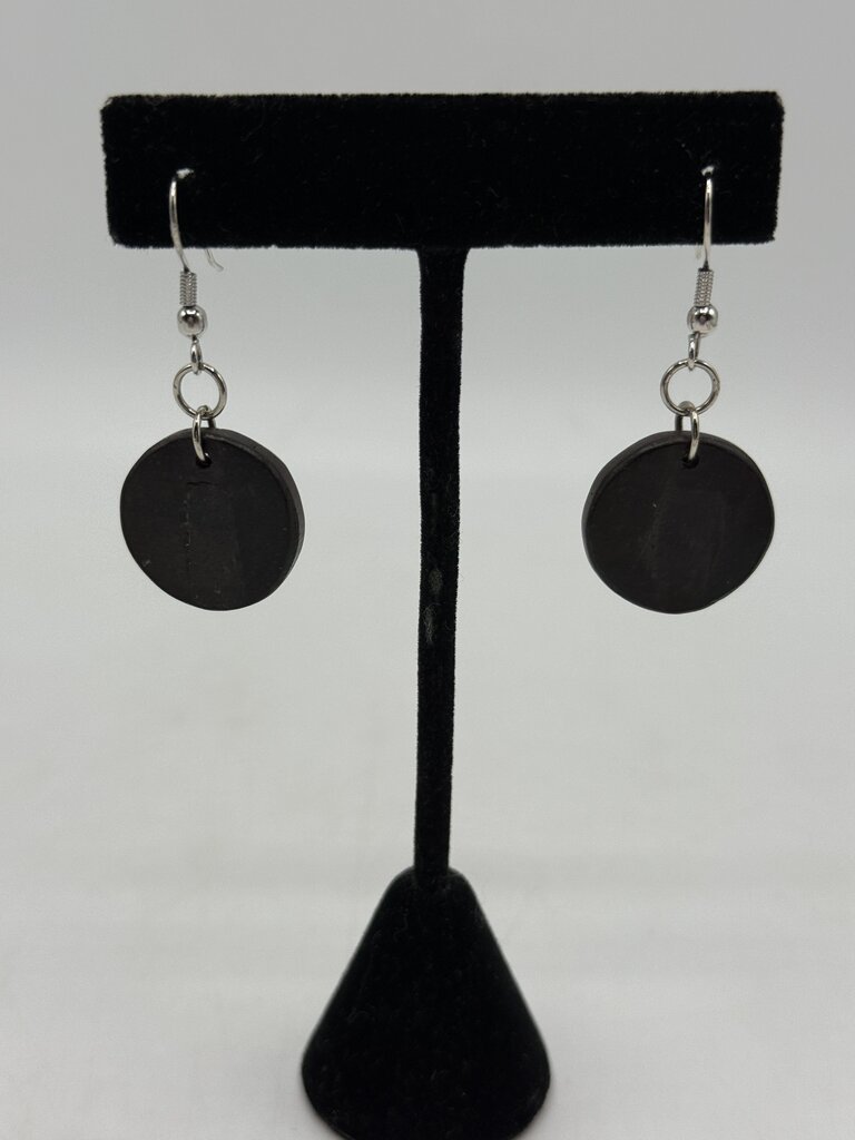 Vintage lot of 4 Pairs of Unique Wood Dangle Pierced Earrings /ro