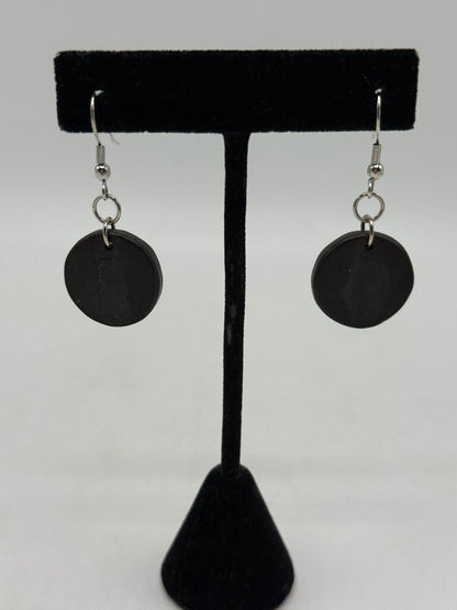 Vintage lot of 4 Pairs of Unique Wood Dangle Pierced Earrings /ro