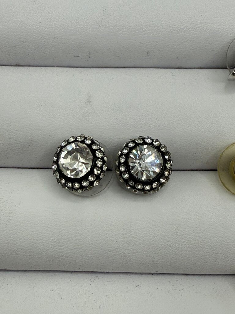 Sparkly Rhinestone Post Pierced Earrings 5 pairs /ro