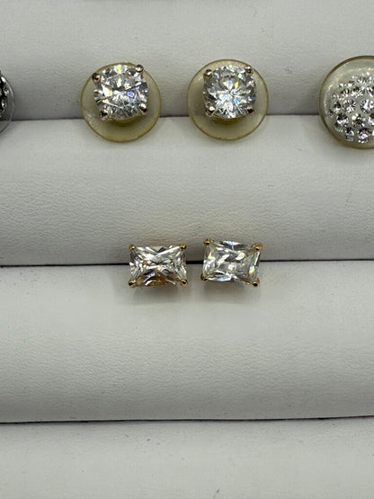 Sparkly Rhinestone Post Pierced Earrings 5 pairs /ro