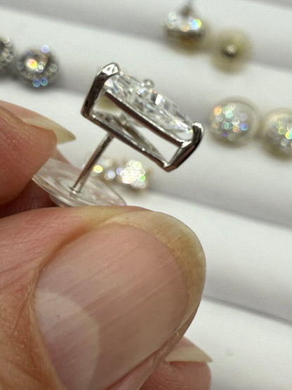 Sparkly Rhinestone Post Pierced Earrings 5 pairs /ro
