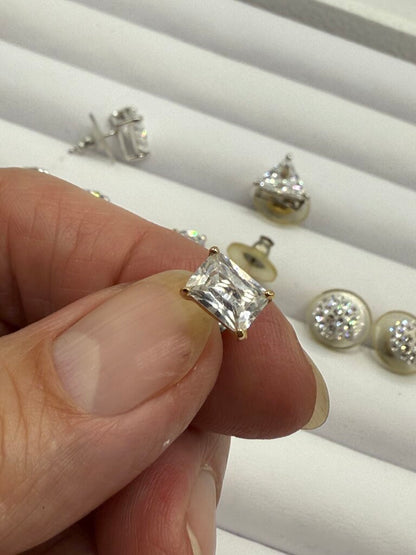 Sparkly Rhinestone Post Pierced Earrings 5 pairs /ro