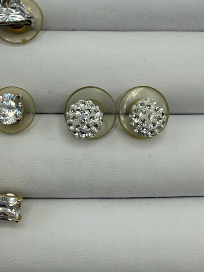 Sparkly Rhinestone Post Pierced Earrings 5 pairs /ro