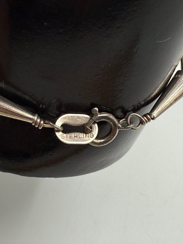 Southwest Native American Liquid Sterling Silver & Concho Turquoise Bracelet /ro