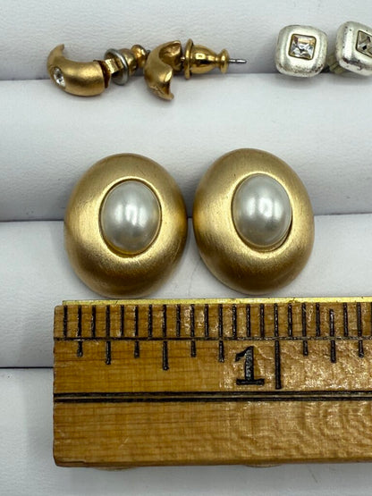 VTG Roberta Chairella Lot of 10 Pierced Earrings Gold/Silver Tone /ro