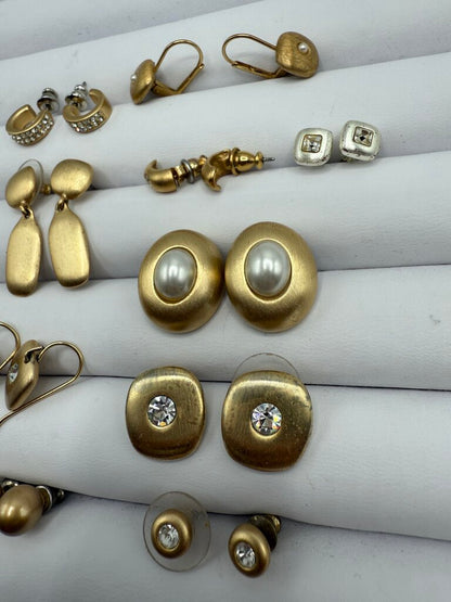 VTG Roberta Chairella Lot of 10 Pierced Earrings Gold/Silver Tone /ro