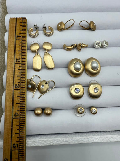 VTG Roberta Chairella Lot of 10 Pierced Earrings Gold/Silver Tone /ro