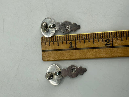 Sterling Silver w/Black Onyx Dangle Pierced Earrings 2 Pairs /ro
