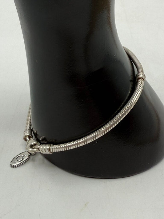 Genuine Pandora Moments Snake Chain Bracelet w/Safety Chain 925 Sterling /ro