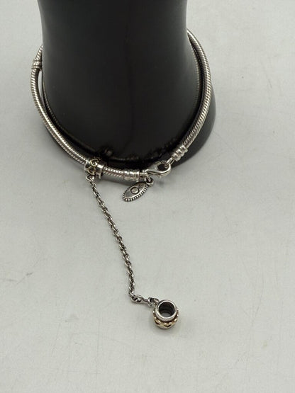 Genuine Pandora Moments Snake Chain Bracelet w/Safety Chain 925 Sterling /ro