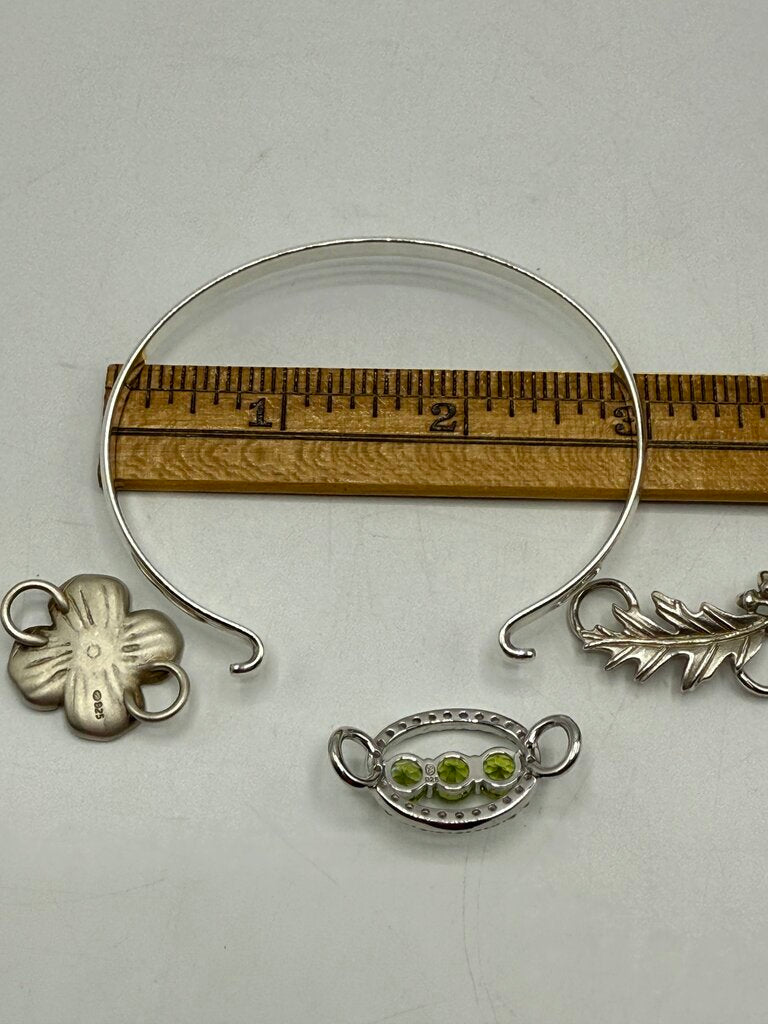 Lestage Sterling 925 Convertible Bracelet w/3 Clasp /ro