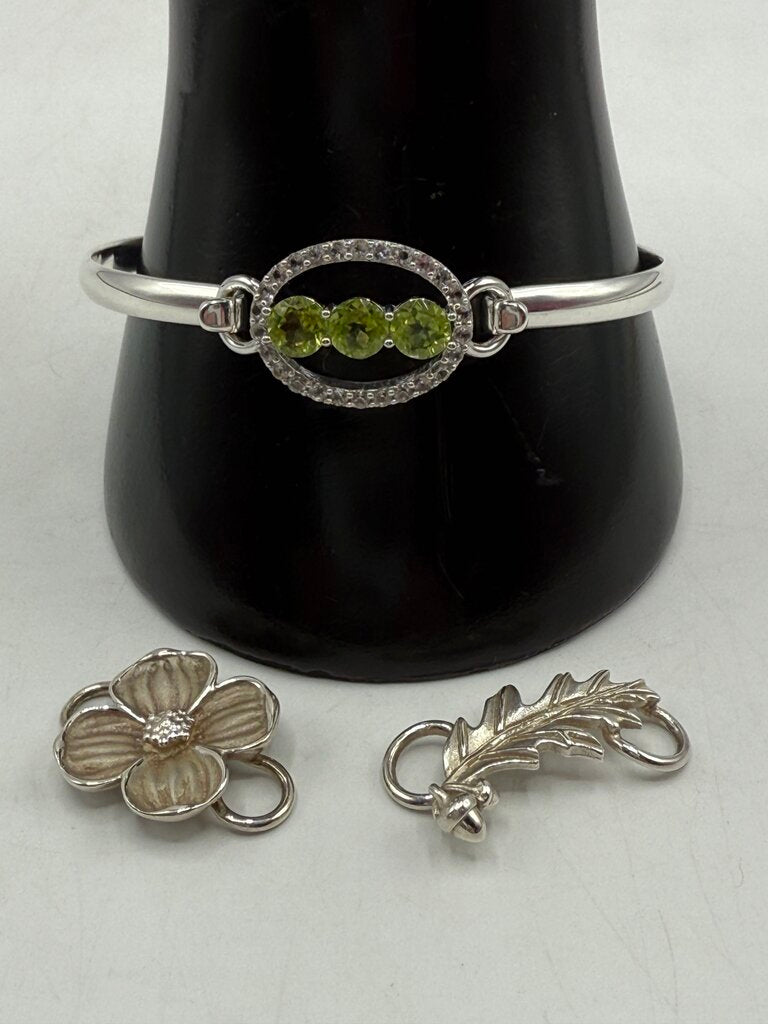 Lestage Sterling 925 Convertible Bracelet w/3 Clasp /ro