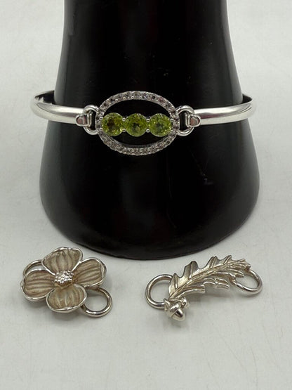 Lestage Sterling 925 Convertible Bracelet w/3 Clasp /ro