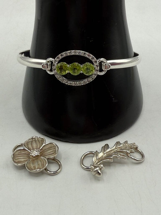 Lestage Sterling 925 Convertible Bracelet w/3 Clasp /ro