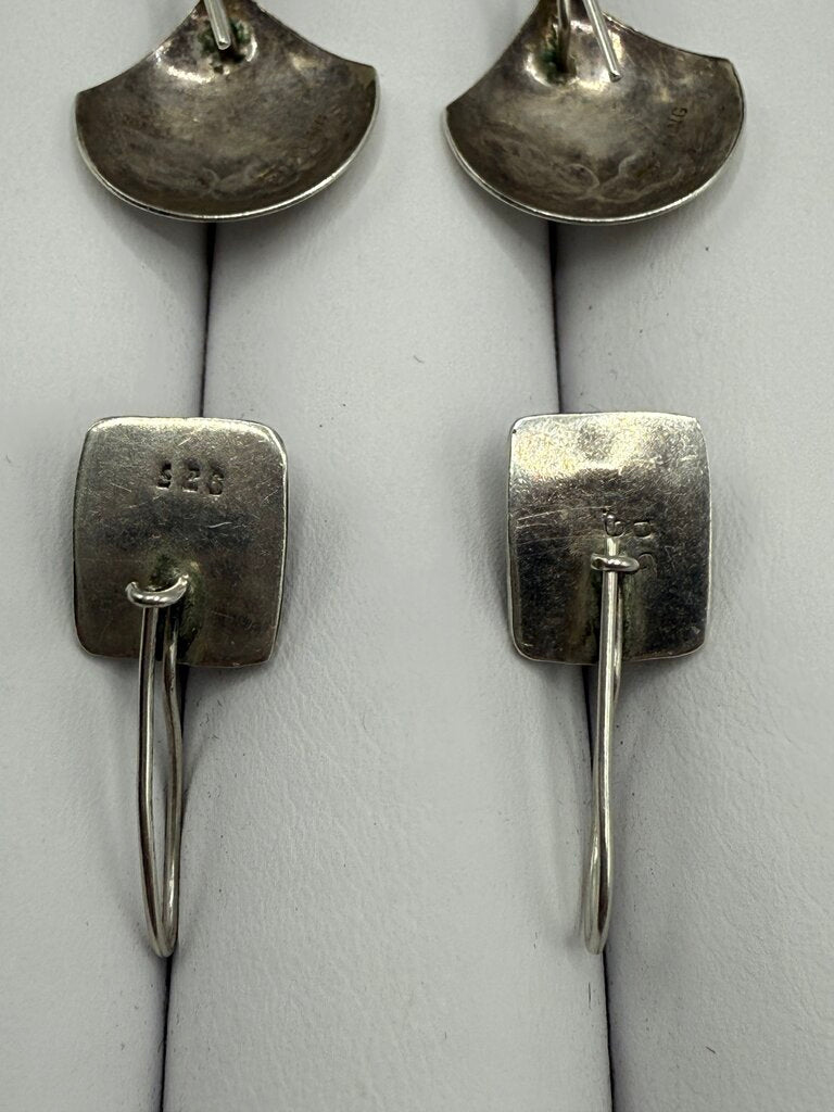 Set of 2 Pairs Pierce Dangle Sterling Silver Earrings /ro