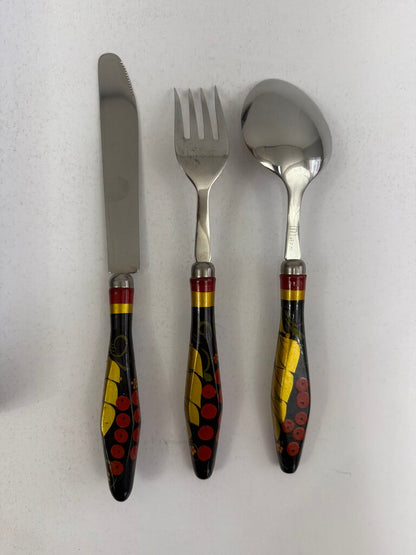 Handpainted Ukrainian Folk Art Flatware 30 pcs. /rw