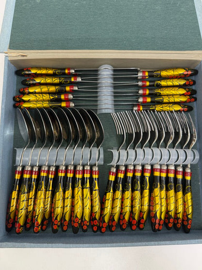 Handpainted Ukrainian Folk Art Flatware 30 pcs. /rw