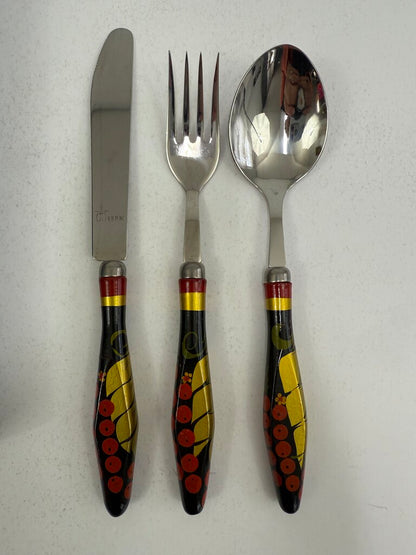 Handpainted Ukrainian Folk Art Flatware 30 pcs. /rw