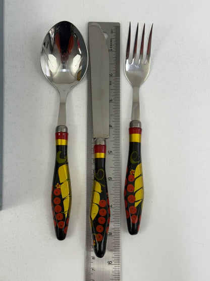 Handpainted Ukrainian Folk Art Flatware 30 pcs. /rw