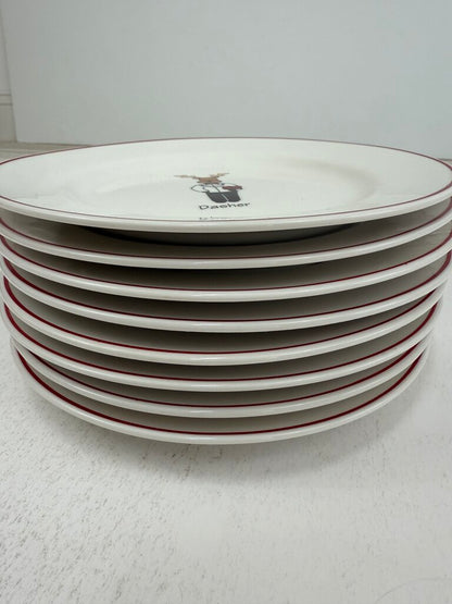 VTG LTD Commodities Set of 8 Holiday Reindeer Plates /roh