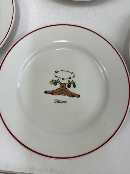 VTG LTD Commodities Set of 8 Holiday Reindeer Plates /roh
