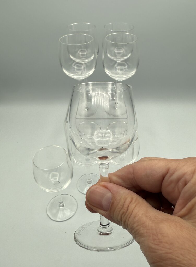 Set of 8 Val St Lambert Crystal Cordial Glasses /ro
