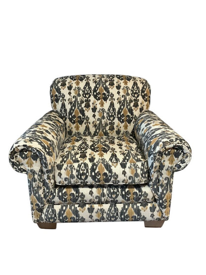 Brown And Black Patterned Upholstered Chair