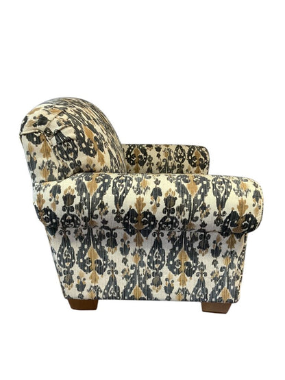 Brown And Black Patterned Upholstered Chair