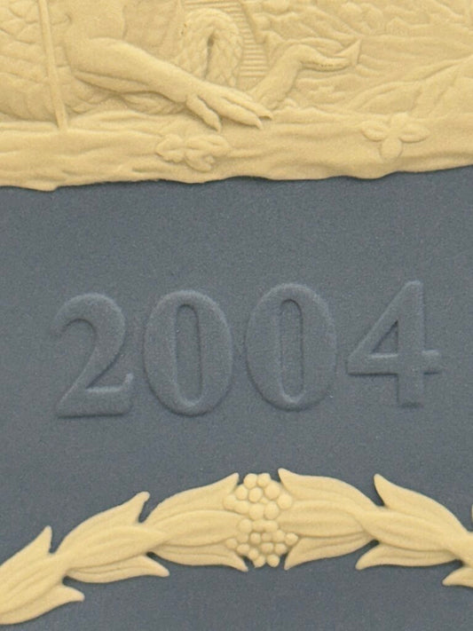 Wedgwood Jasperware Cream Color on Light Blue Poseidon 7” plate 2004 /roh