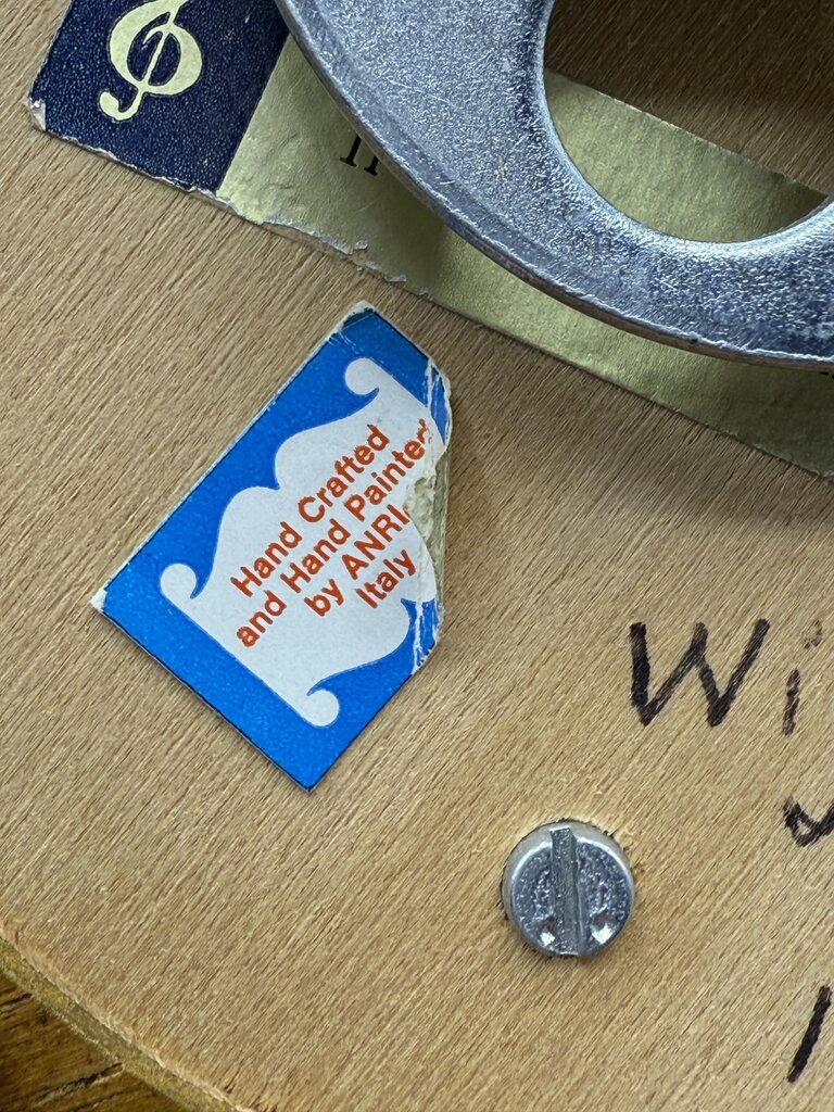 VTG Italian ANRI Music Box Boy Playing Cello If I were a Rich Man /ro