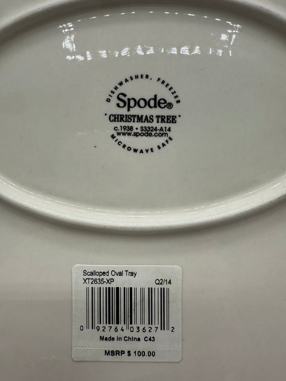 Spode Christmas Tree Large Scalloped Oval Serving Tray /rb
