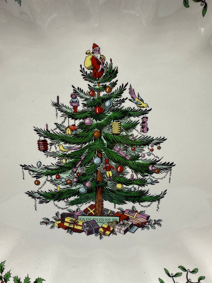 Spode Christmas Tree Large Scalloped Oval Serving Tray /rb