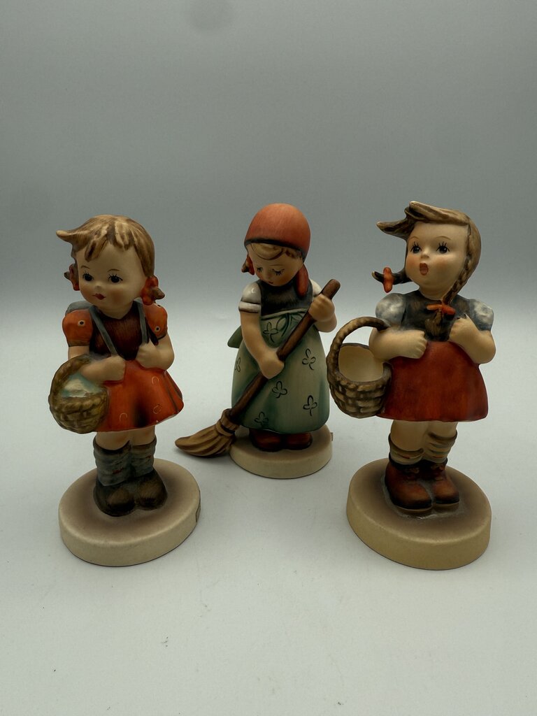 Set of 3 VTG Goebel M.J Hummel Girls Little Sweeper, Little Shopper, School Girl /roh