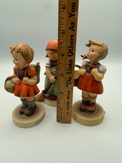 Set of 3 VTG Goebel M.J Hummel Girls Little Sweeper, Little Shopper, School Girl /roh