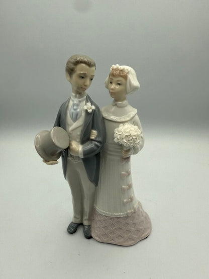 VTG Lladro Wedding Bride & Groom #4808 Cake Topper Figurine RETIRED /ro
