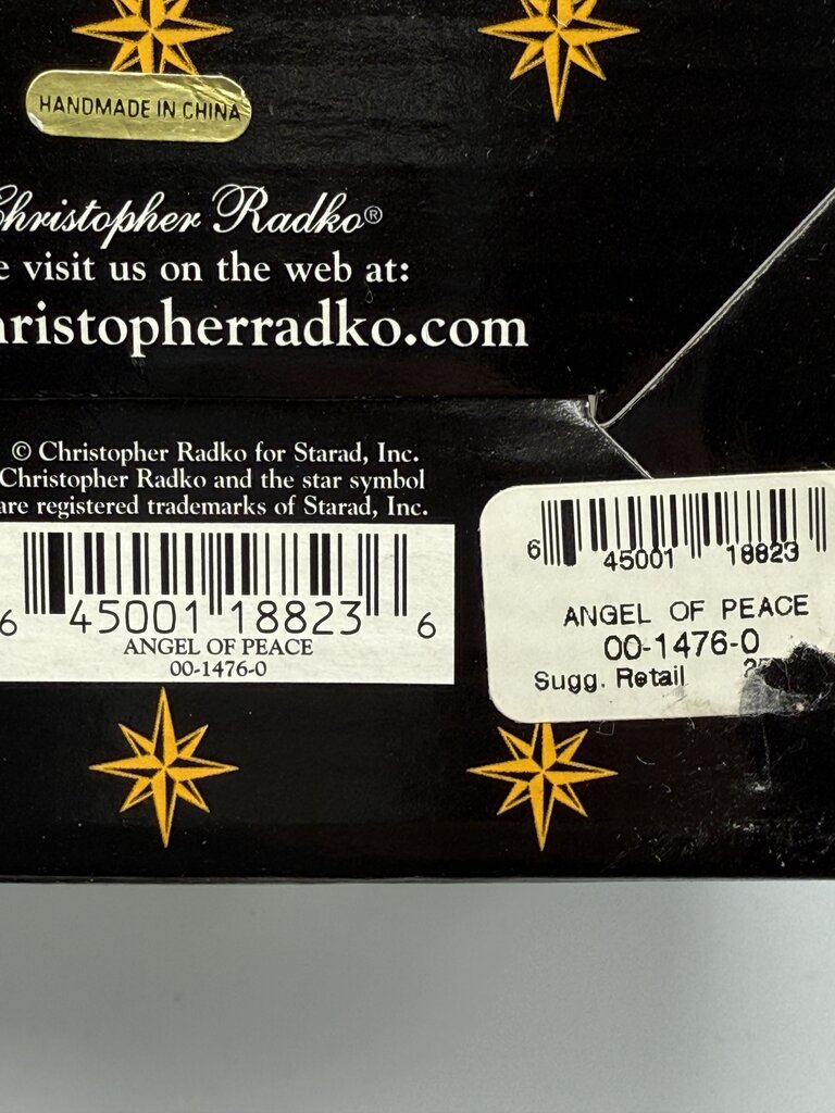 Christopher Radko Ornament Angel of Peace in box /rw