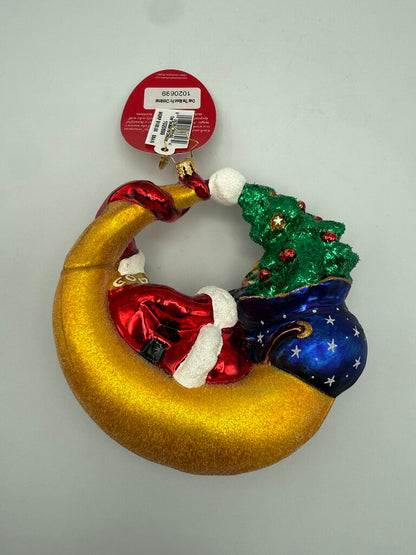 Christopher Radko Holiday Ornament “Over The Moon For Christmas” /rw
