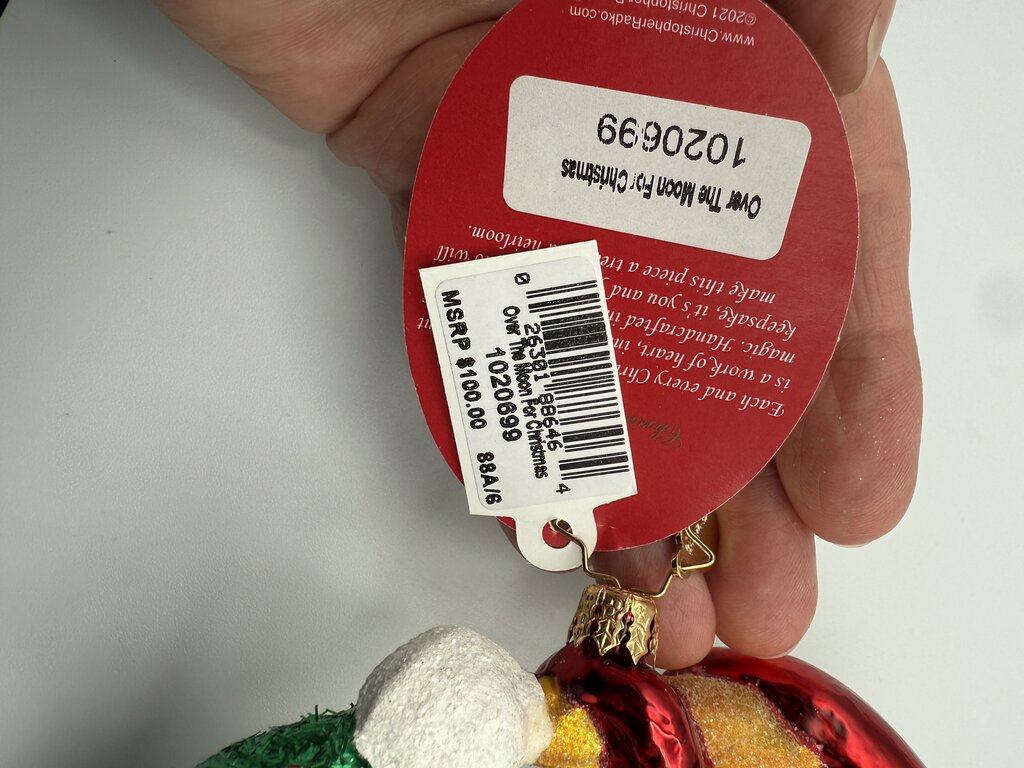 Christopher Radko Holiday Ornament “Over The Moon For Christmas” /rw