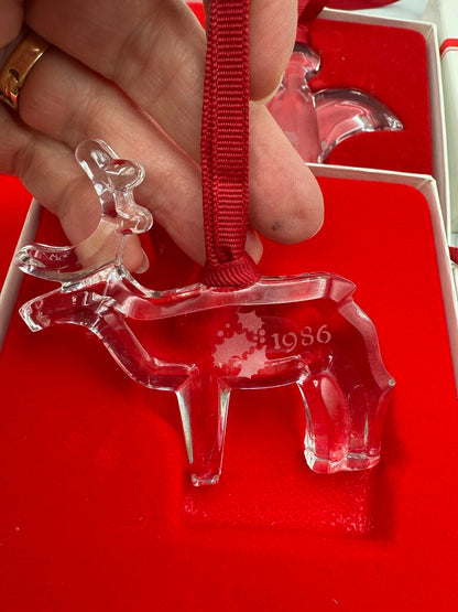 Lot of 6 VTG Orrefors Crystal Christmas Ornaments 1984-89 w/Box /ro