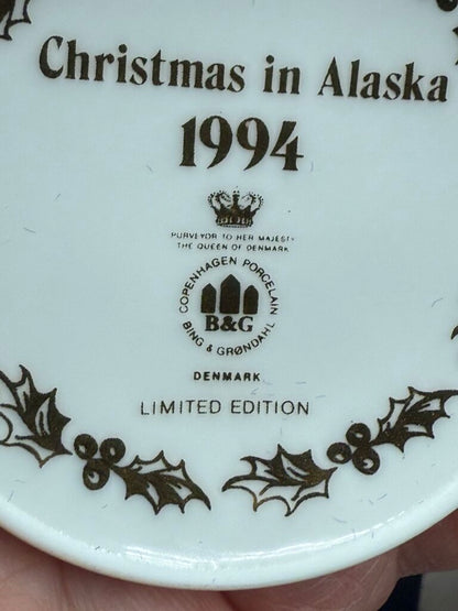 VTG Set of 5 Bing & Grondahl Copenhagen Cobalt Blue Porcelain Ornaments /ro