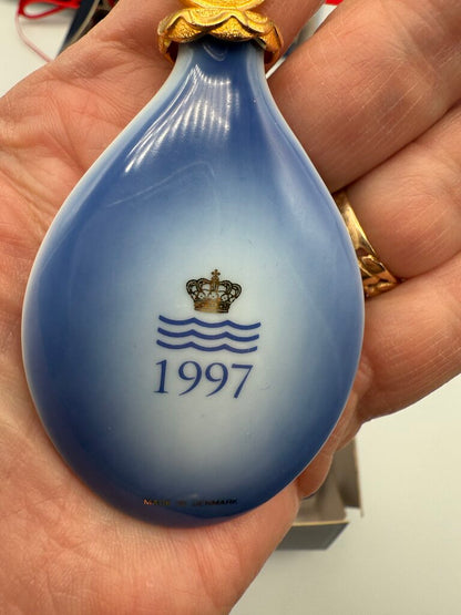 VTG Set of 5 Bing & Grondahl Copenhagen Cobalt Blue Porcelain Ornaments /ro