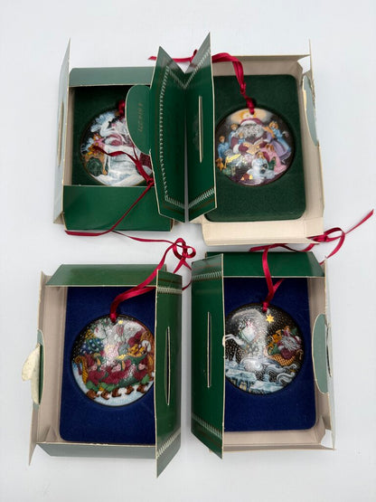 VTG Lot of 4 Bing & Grondahl 1990’ies Ornaments The Santa Collection /ro