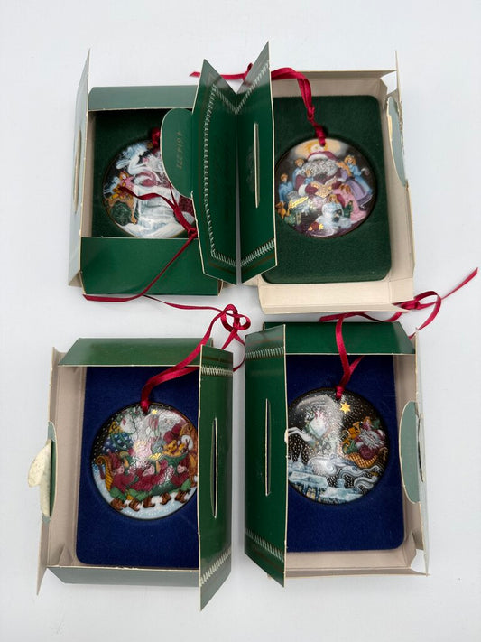 VTG Lot of 4 Bing & Grondahl 1990’ies Ornaments The Santa Collection /ro