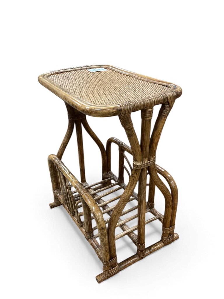 Vintage 1970's Rattan Side Table