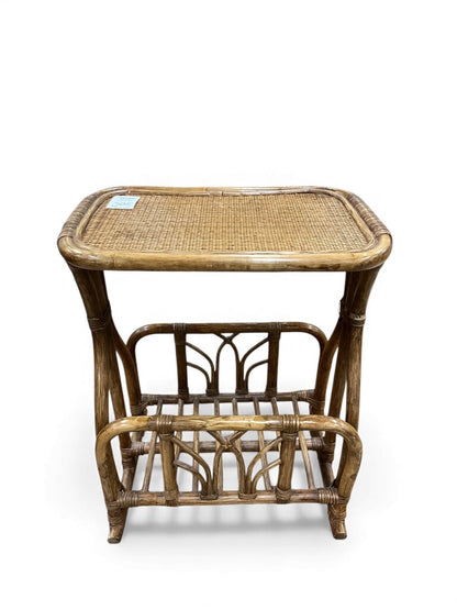 Vintage 1970's Rattan Side Table