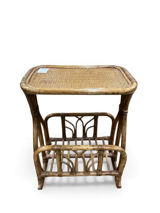 Vintage 1970's Rattan Side Table