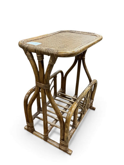 Vintage 1970's Rattan Side Table