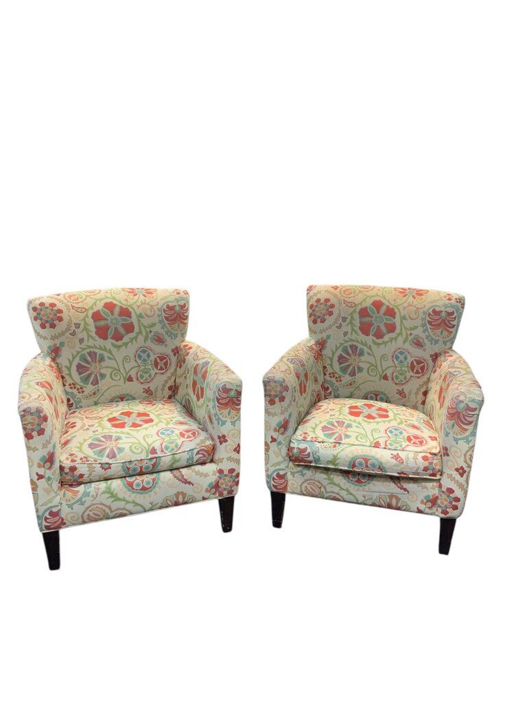 Pair Of Floral Upholstered Chairs